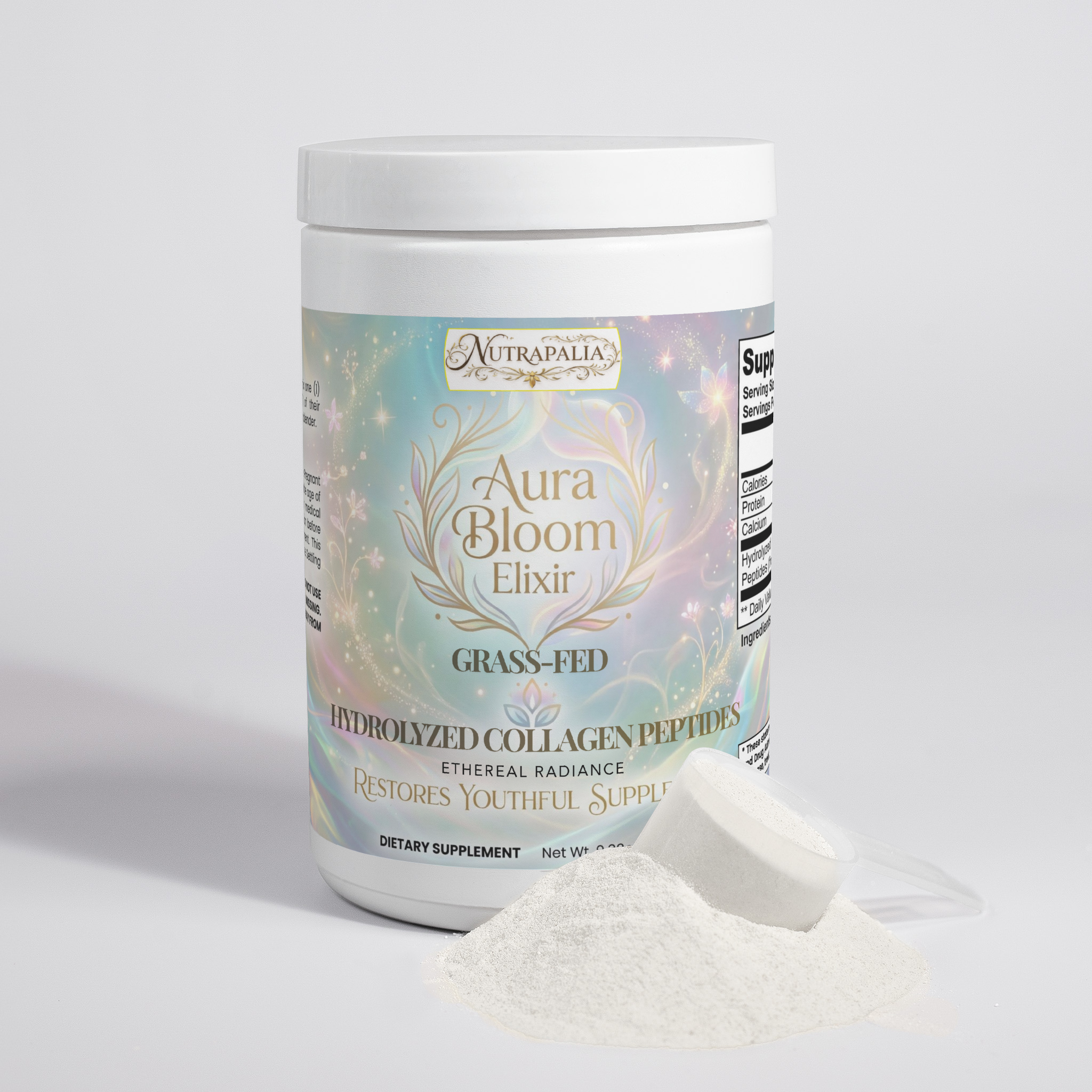 GRASS-FED HYDROLYZED COLLAGEN PEPTIDE POWDER (Aura Bloom Elixir) "UNFLAVORED"