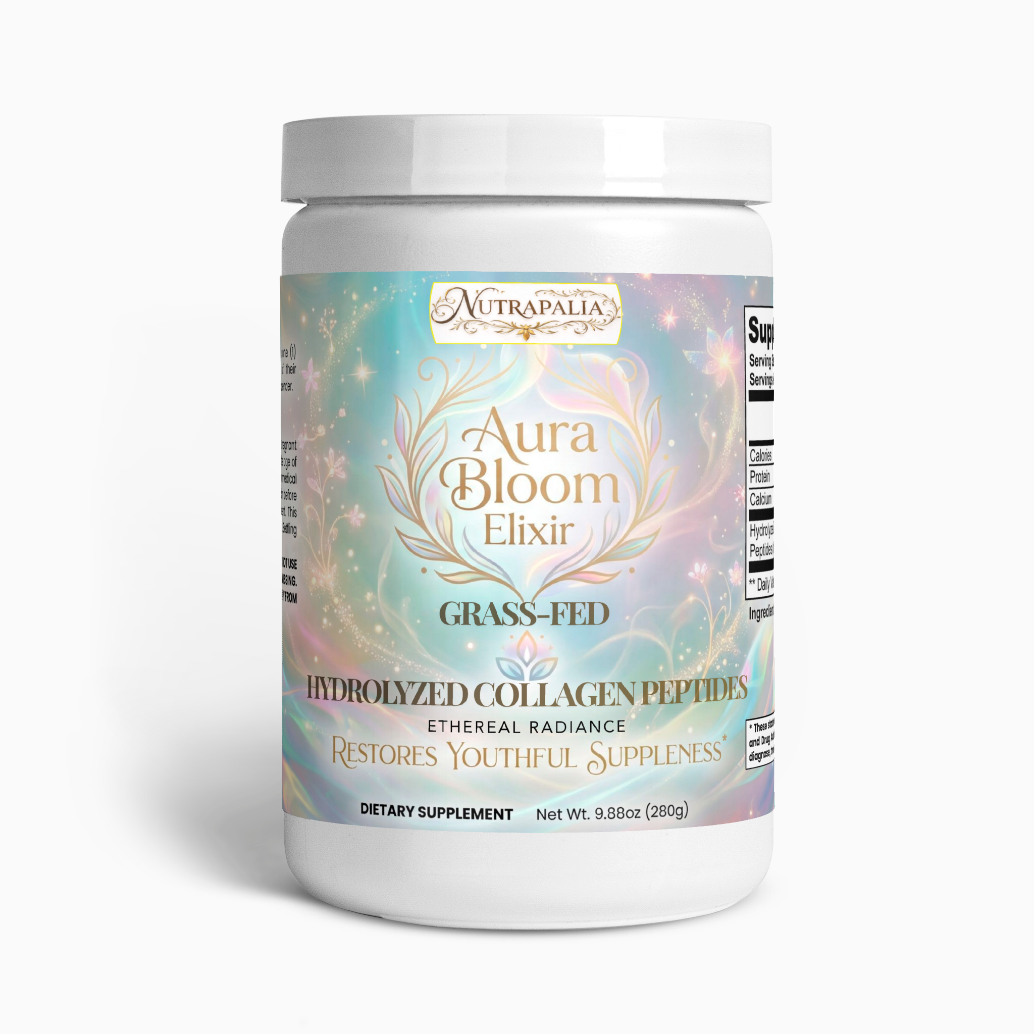 GRASS-FED HYDROLYZED COLLAGEN PEPTIDE POWDER (Aura Bloom Elixir) "UNFLAVORED"