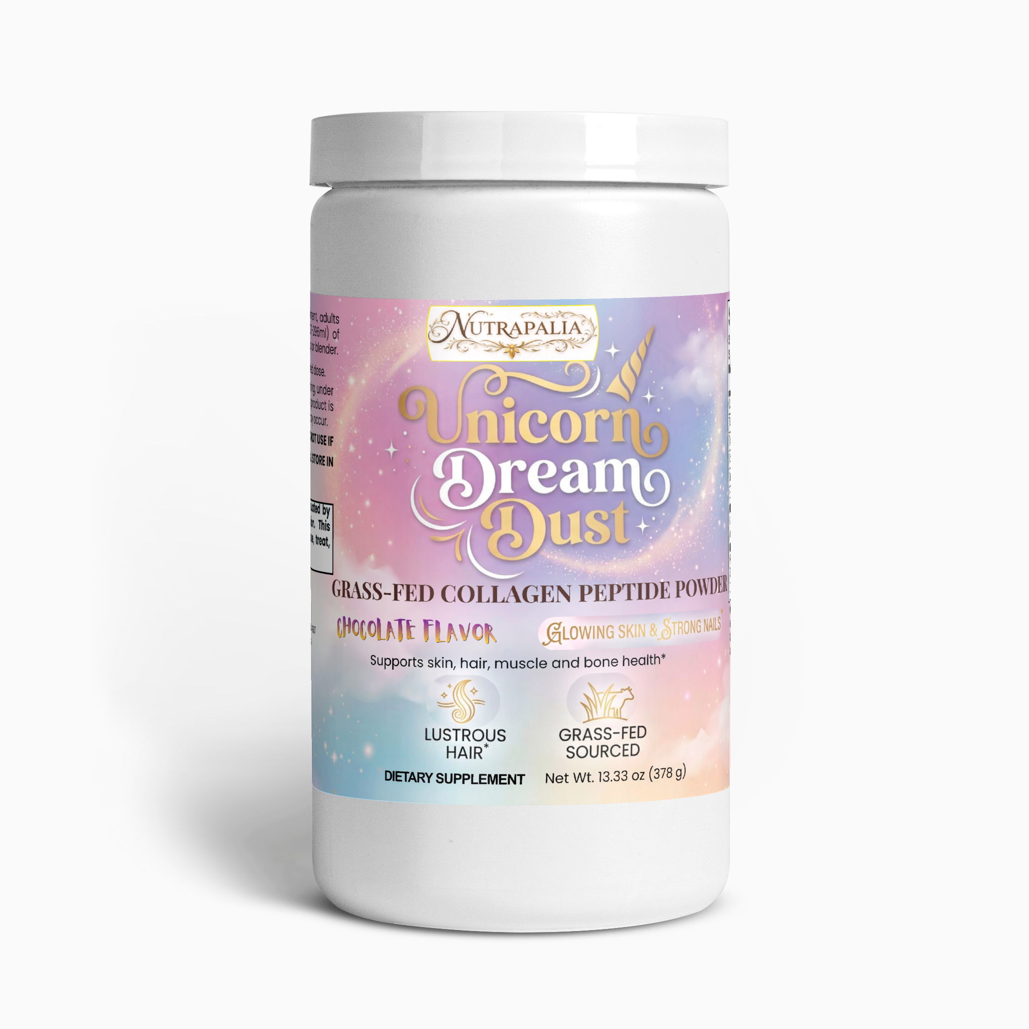 GRASS-FED COLLAGEN PEPTIDE POWDER (Unicorn Dream Dust) "CHOCOLATE FLAVOR"