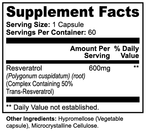 RESVERATROL 50% 600MG (Sacred Vine)