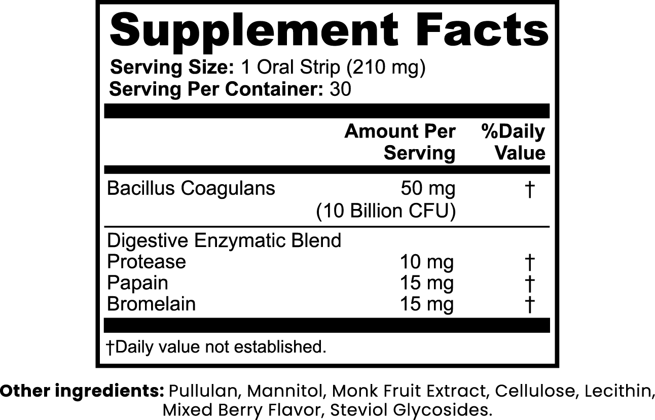 DIGESTIVE + GUT HEALTH STRIPS (Enzyfae Nourish)