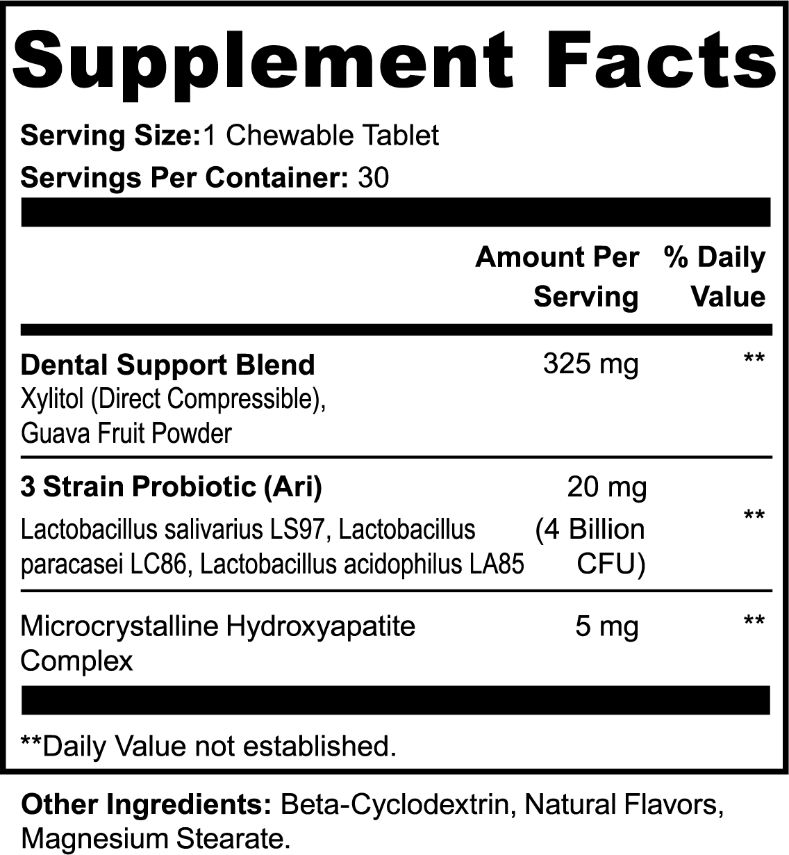 DENTAL + ORAL HEALTH CHEWABLES (Pearl Fae Dental Gems)