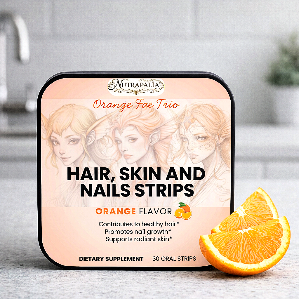 HAIR, SKIN AND NAILS STRIPS (Orange Fae Trio) Orange Flavor